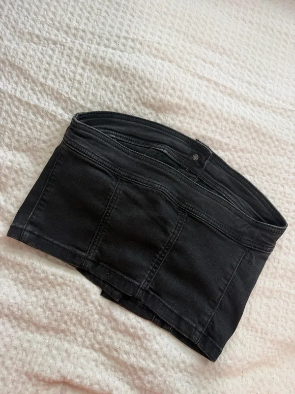 Black Denim Tube Top - Image 3