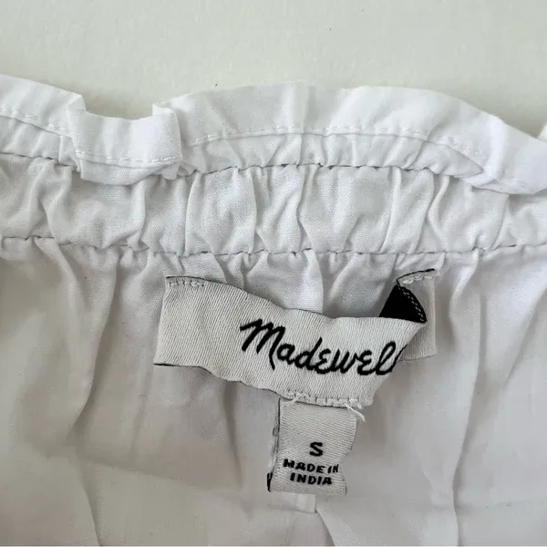 Madewell Smocked Button-Front Top in Poplin in Eyelet White Size Small NWT - Image 8