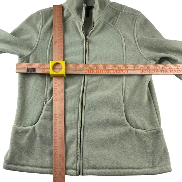 Barrage Collection Women's Fleece Jacket Quilted Arms Zip Up‎ Light Green Size M - Image 6