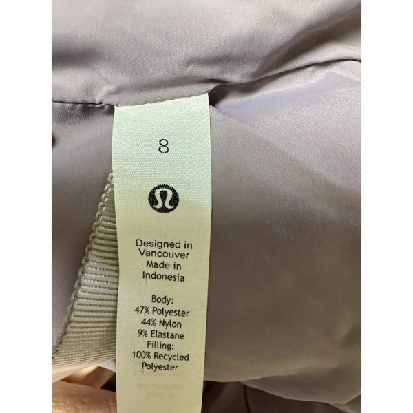 Lululemon Hooded Insulated Wrap Jacket Heathered Light Orbit Women's Size 8‎ - Image 10
