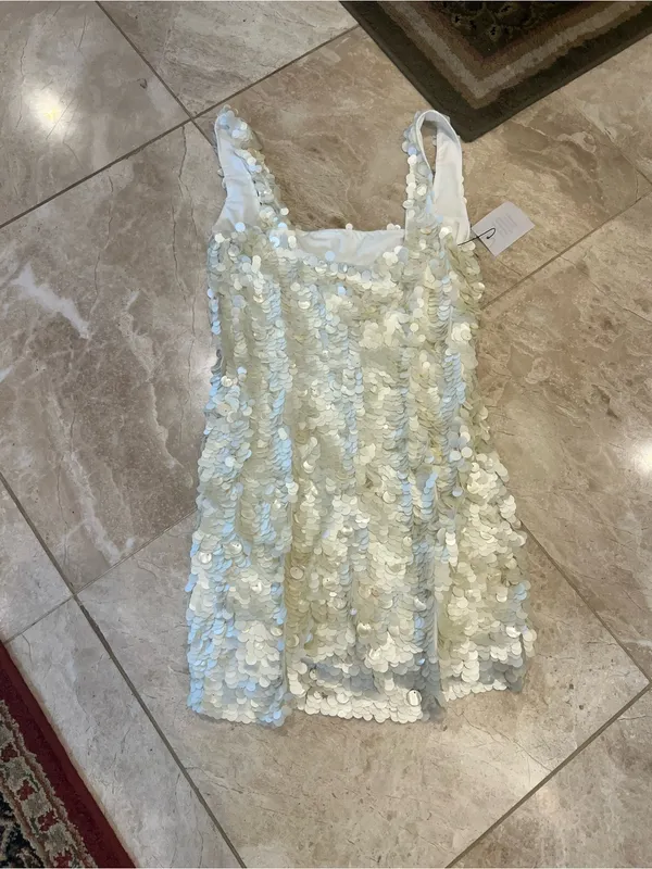 Lovers and Friends Delphine Mini Dress in White Shell - Image 6