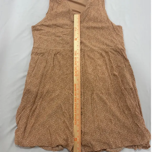 Baltic Born Rust Brown White Micro Dot Sleeveless Tiered Midi Dress Womens 1X - Image 9