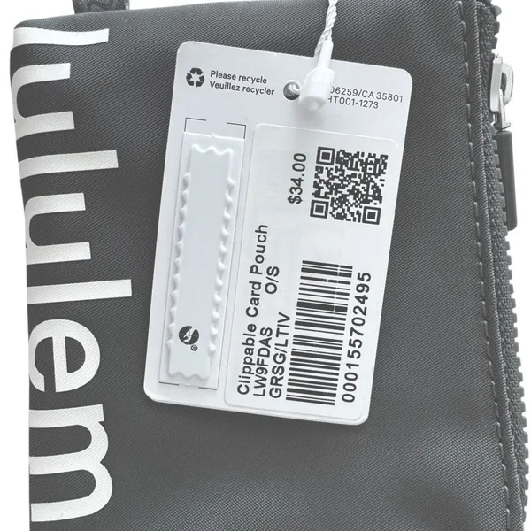 Lululemon Clippable Card Pouch Grey Sage / Light Ivory - Image 7