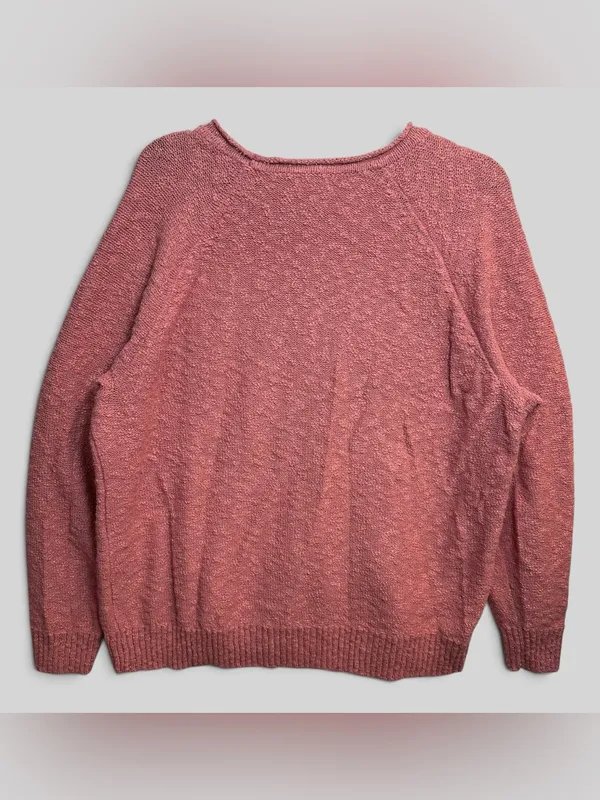 L.L.Bean Women’s XL Pink Cotton Textured Knit Crewneck Sweater Pullover - Image 4