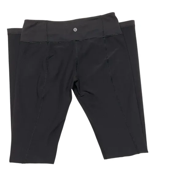 Lululemon‎ Black Yoga Leggings Size 8 Colorblock Waistband - Image 5