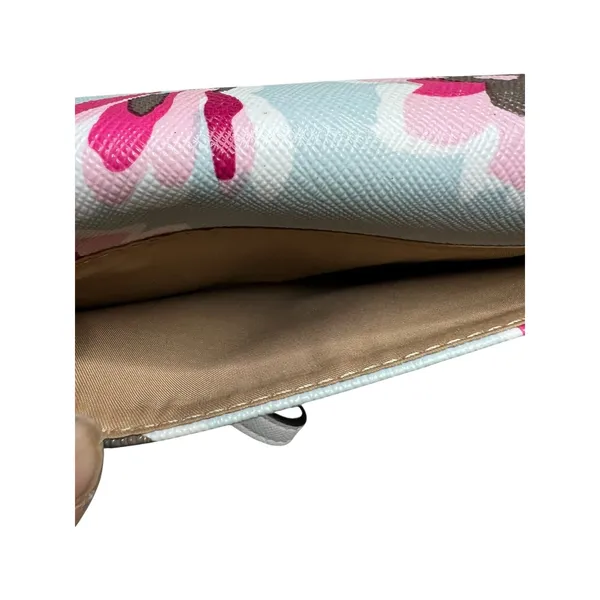 GUESS Kamryn Floral Saffiano Faux Leather Wristlet Wallet - Light Blue/Pink - Image 7