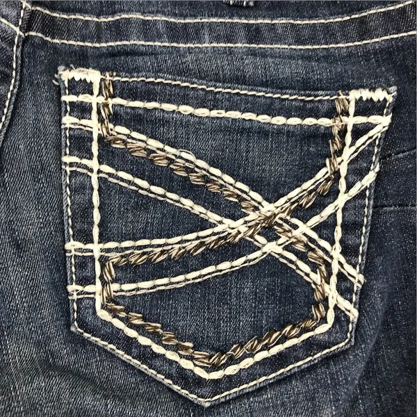 ARIAT Mid-Rise REAL Entwined Boot Jeans Sz 26 Blue Cowgirl Country Western Boho - Image 7