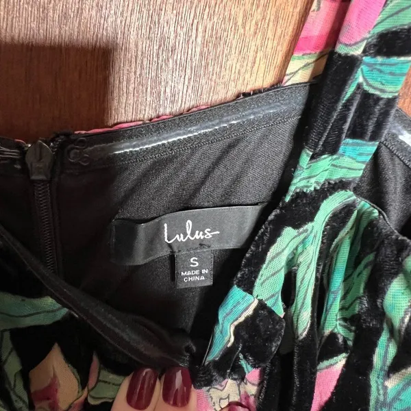 Lulus Lucious Glorious Garden Black Floral Burnout Velvet Maxi Cottage Dress S - Image 7