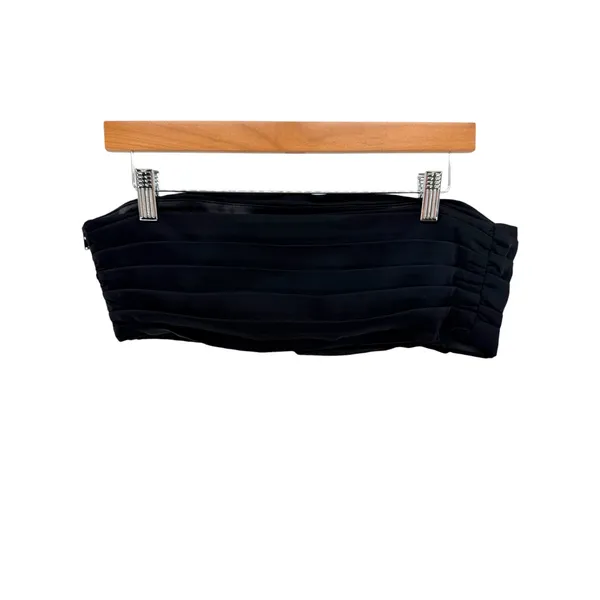 Meshki Lola Ruched Crepe Bandeau Top Black Strapless Crop Top Sz L New Going Out - Image 4