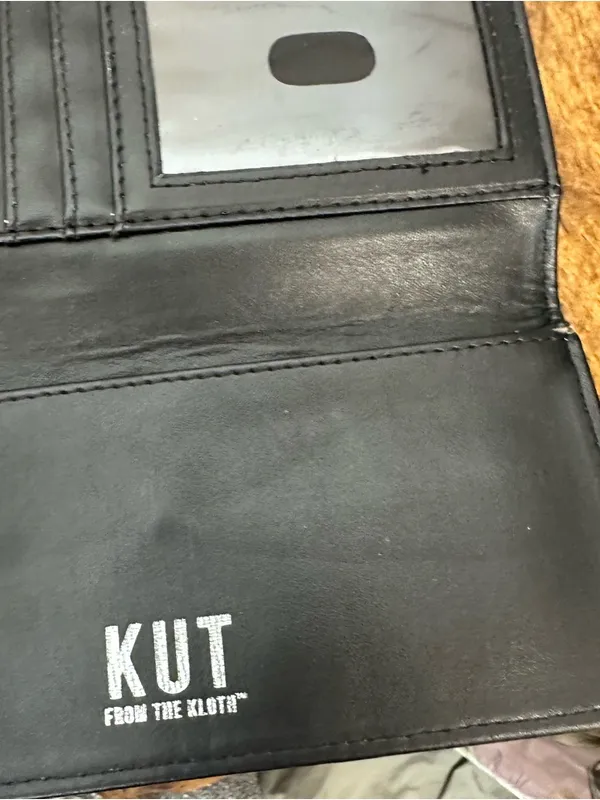 Kut From the Cloth Black and White Striped Wallet Mod Punk Minimalist Maximalist - Image 5