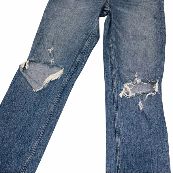 Abercrombie & Fitch The 90’s Straight Leg Ultra High Rise Distressed Jeans 28/6 - Image 8
