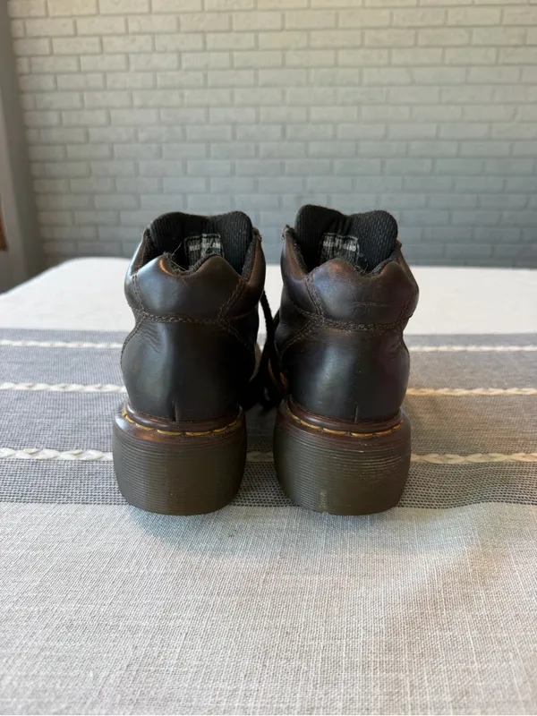 Vintage Y2K Dr. Martens 8550 Brown Leather Chunky Boots Made in England Size 6 - Image 6