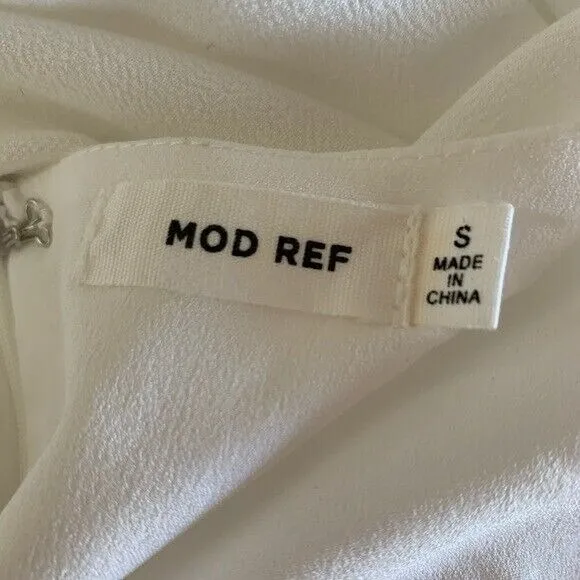 Mod Ref Midi‎ Dress Small White Embroidered Boho Resort Beach Bridal Casual - Image 10