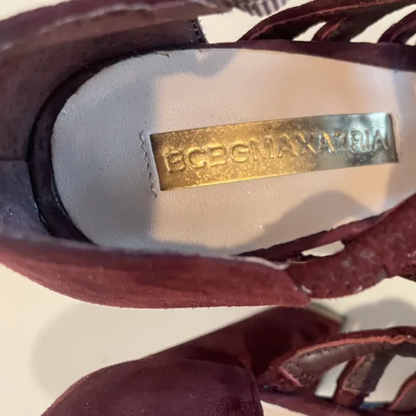 BCBGMaxAzria Women’s Burgundy Strappy Heels‎ Size 6 B - Image 7
