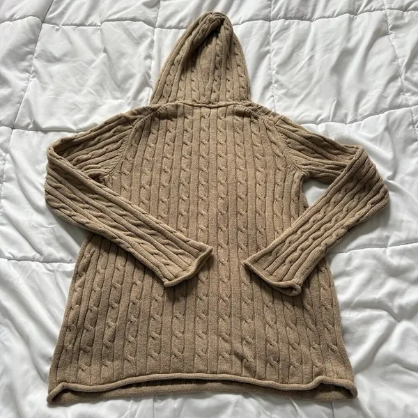 Vintage 90s Y2K Old Navy Brown Sweater Long Sleeve‎ Pockets Womens Size Small - Image 8