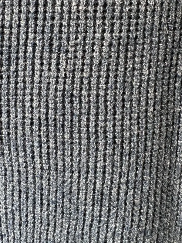 Lauren Ralph Lauren chambray blue gray hooded pullover waffle weave sweater MED - Image 3