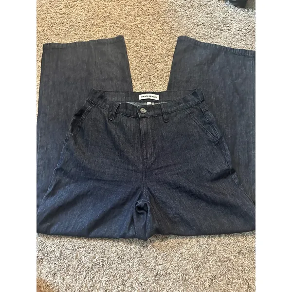 DKNY Jeans Womens‎ High Rise Wide Leg Denim Trousers Dark Indigo Cotton 27 Q2639 - Image 4
