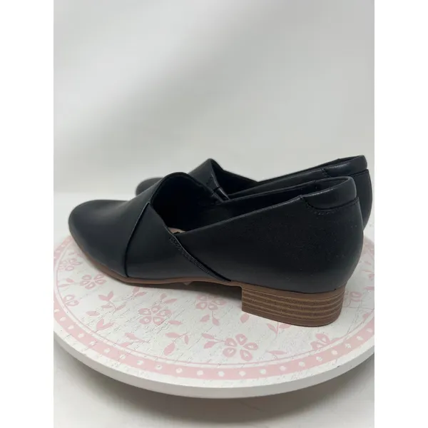 CLARKS Juliet Palm Loafers Womens 6 Black Leather Slip On Comfort Almond Toe NWT - Image 8