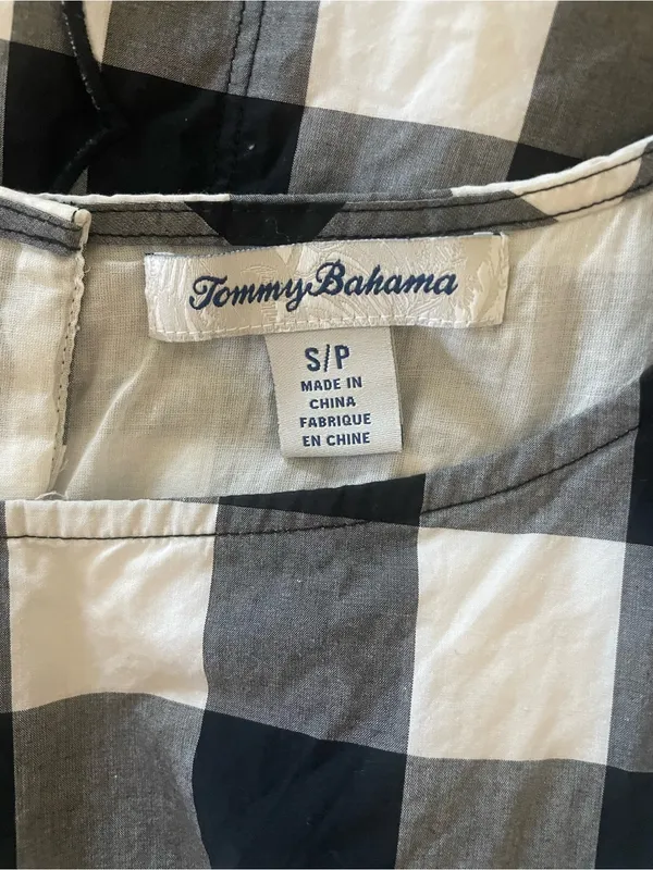 Tommy Bahama Black‎ and White Gingham Sleeveless Dress - Image 3