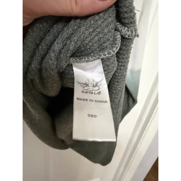 Boys Lie‎ Ombre Waffle Knit Thermal Top Grey Green Rhinestone Oversized OSO - Image 8
