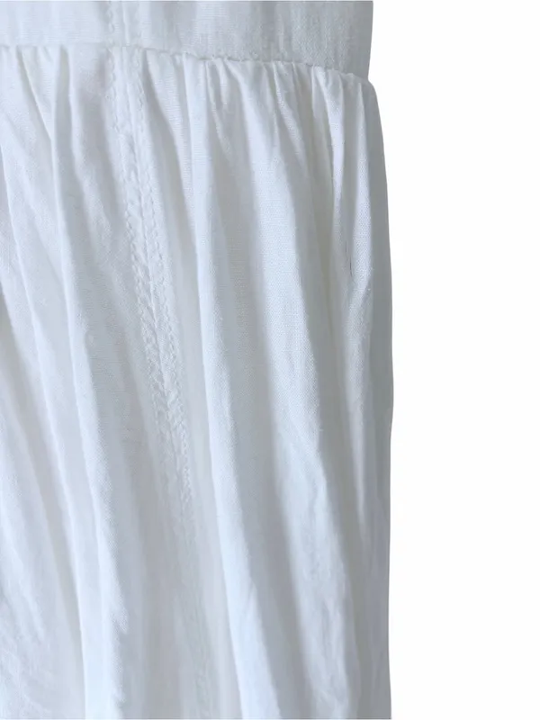 Maeve Anthropologie White Navy Trim contrast Midi Dress size 14 with pockets - Image 6