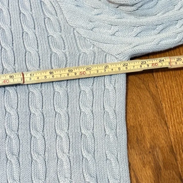 John Galt Brandy Melville Light Blue Cable Knit Crew Neck Sweater Womens - Image 5