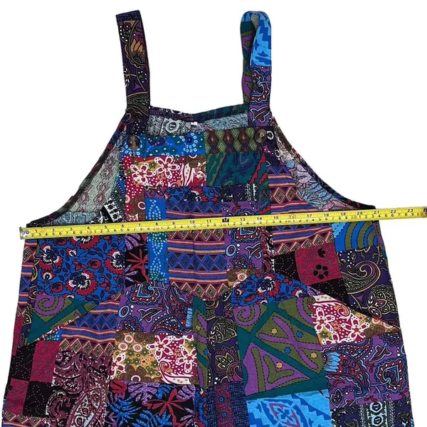 Women's Stitched Summer Good Vibes Vintage‎ Hippie Overalls - Size Large L - Image 10