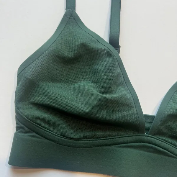 NWT Aerie Smoothez Mesh Triangle Bralette Bra Green Size XS NEW - Image 2