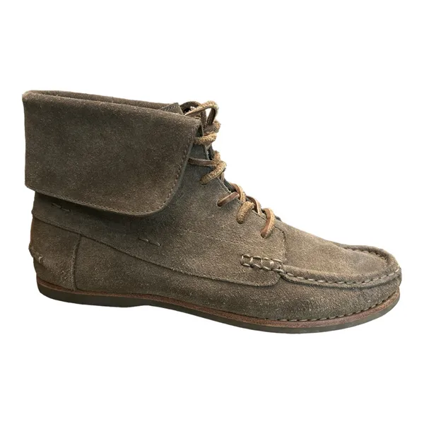 Frye Quincy Chukka Brown Suede Leather Laced Boat Deck‎ Boots shoes Sz 7 M - Image 12