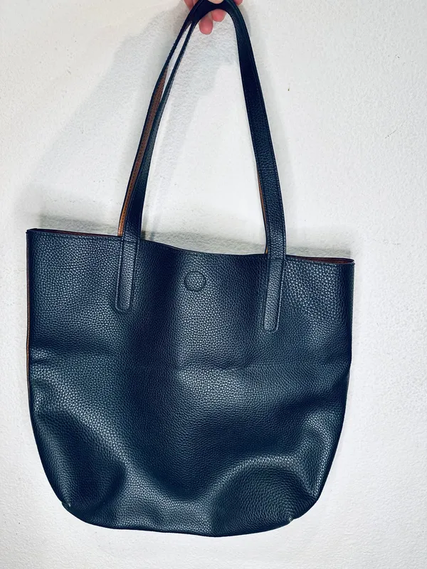 ASOS Black Vegan Leather Tote - Image 3