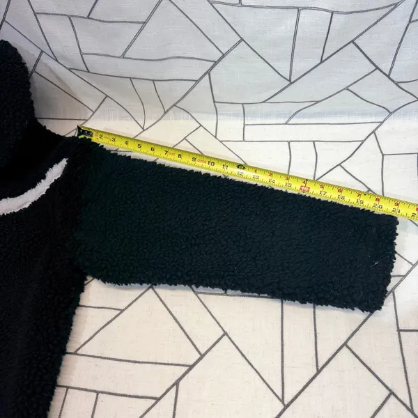 Nike Sherpa Fleece Jacket Large‎ Black Big Swoosh Full Zip Borg Coat - Image 6