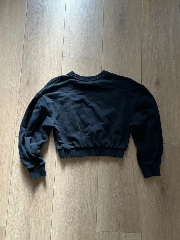 Zara Black Cropped Crewneck Sweater - Image 3