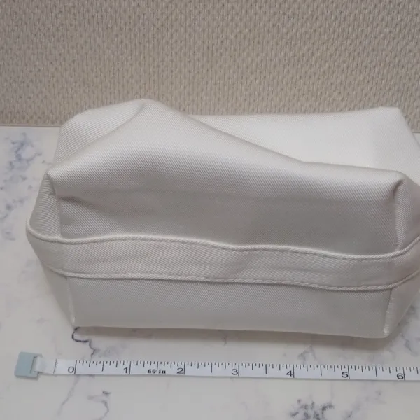 Dior White Makeup Cosmetic Trousse Pouch Bag Top Handle Clutch New No Tag - Image 7