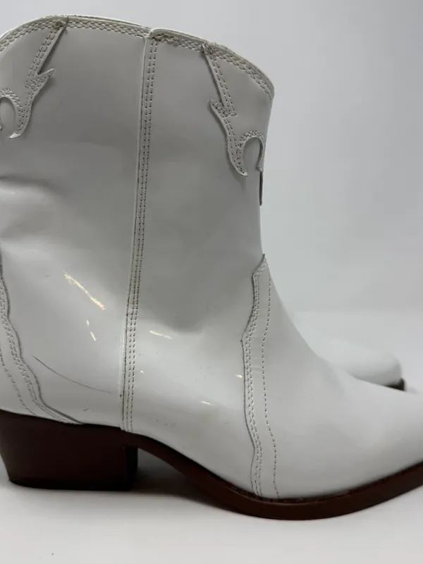Free People New Frontier Western Cowboy Boot Womens 6.5 White Patent Leather NWT - Image 4