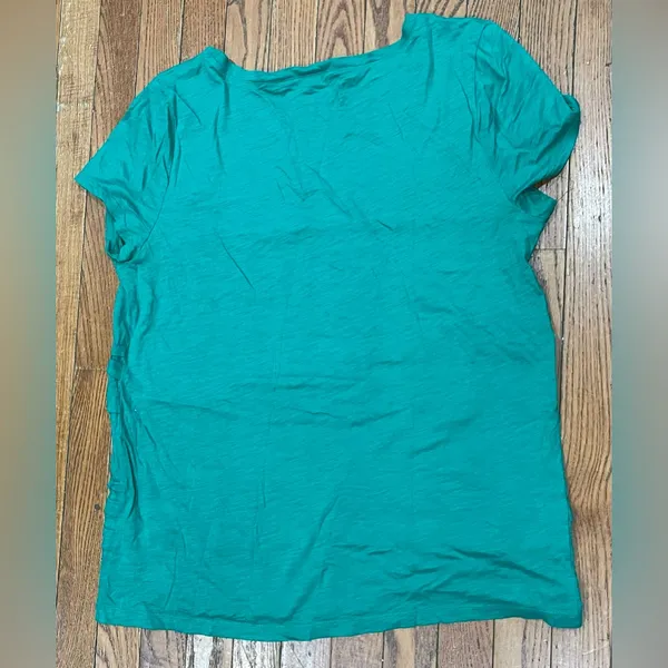 LOFT Women's Turquoise Ruffle Tee - Image 2