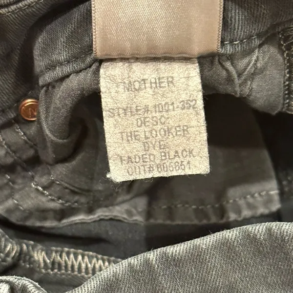 Mother Jeans The Looker Sz 24 Faded Black Wash‎ Not Guilty Mid Rise Fray Skinny - Image 5