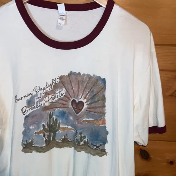 Next Level Apparel Burning daylight and breakin hearts small shop graphic tshirt - Image 2