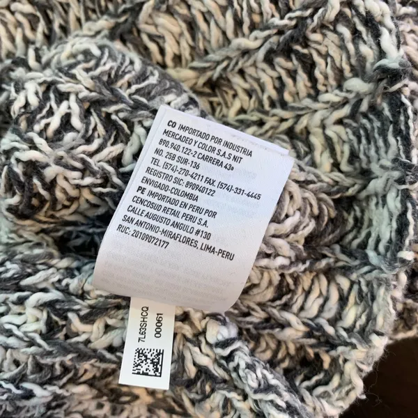 American Eagle Knit Sweater Womens‎ Large L Gray White Oversized Loose Fit - Image 5