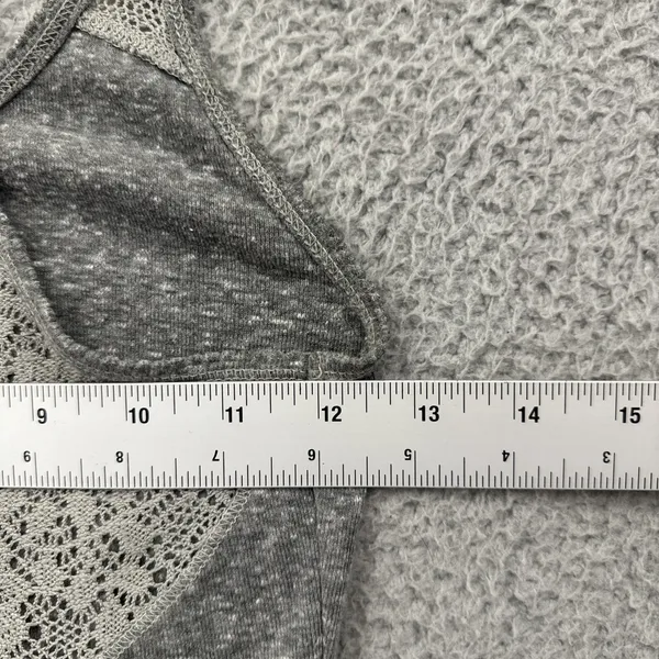 Y2K Abercrombie & Fitch Tank Top Gray Crochet Racerback Retro Women's Small - Image 7