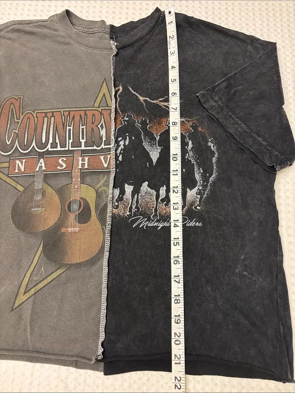 American Highway Distressed Country Graphic Short Sleeve Tee Charcoal Black Festival Concert M - Image 10