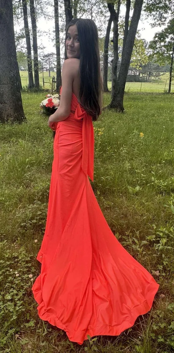 Clarisse Prom Dress Orange - Image 3