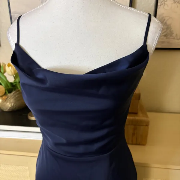 REVOLVE NBD Shelby Gown Satin In Navy Blue‎ Size XXS - Image 4