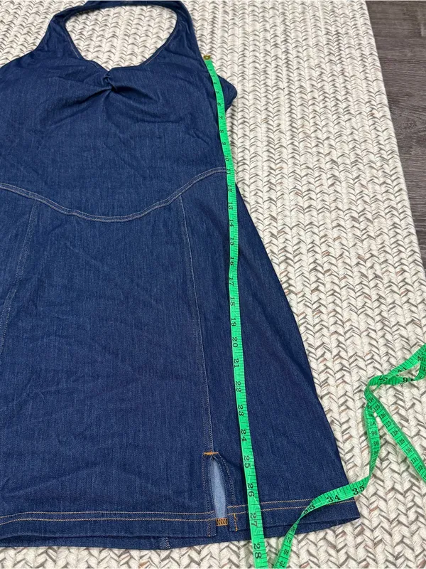 Halara Denim Halter Mini Dress - Image 6