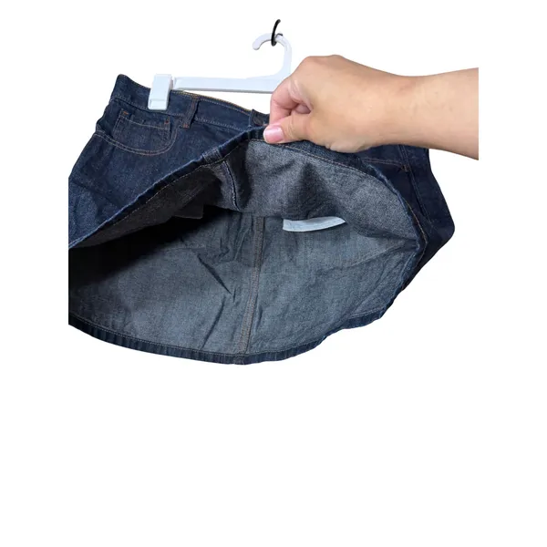 Old Navy Y2K Dark Wash Denim Mini Skirt‎ Size 12 Indigo Blue Cotton - Image 2