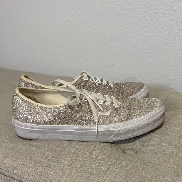 Vans Women's Glitter Lace-Up Sneakers 9 - Image 4