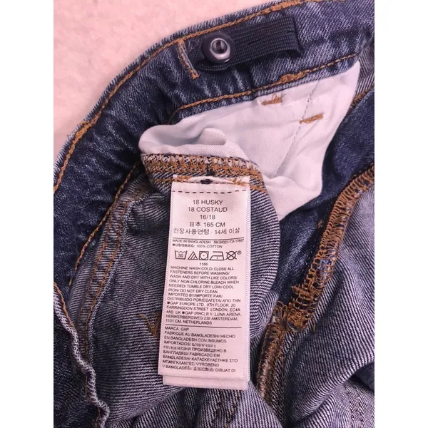 Gap Carpenter Jeans Women 18 Husky Blue Excellent 90s‎ Style Double Knee Denim - Image 3