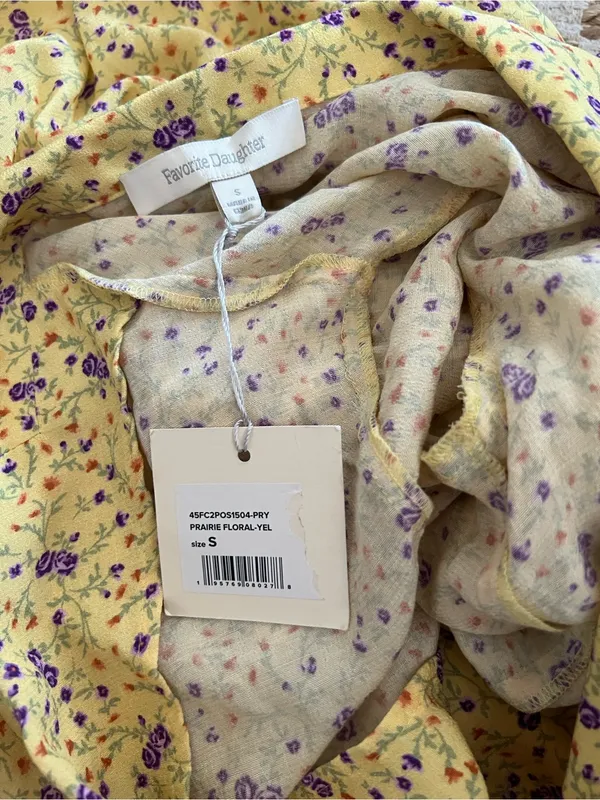 Favorite Daughter The Drew Yellow Floral Shirt Dress Small New Tags - Image 4
