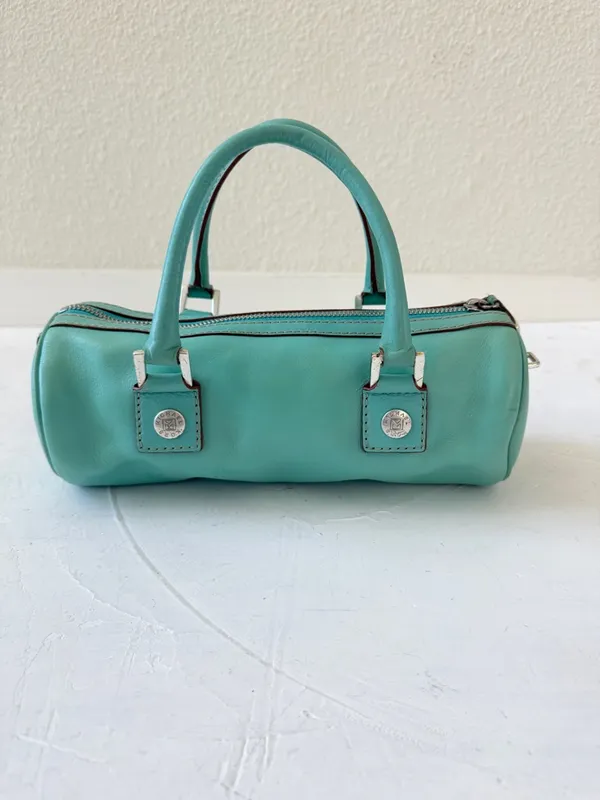 Vintage Michael Kors Barrel Bag 2000s Y2K Mint Green Teal - Image 3