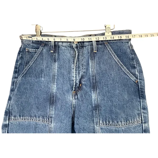 Agolde Cooper Cargo Jeans 28 Blue Organic Cotton Relaxed High Waisted Utility - Image 7