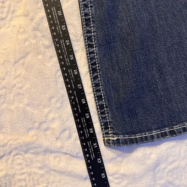 Miss Me Sz 28 STYLE XP 7035B RELAXED Boot Jeans Embellish Dark Blue Distress - Image 12